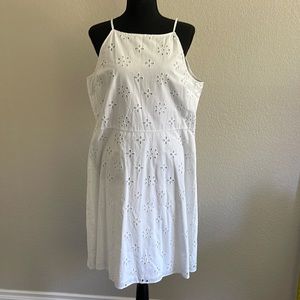 White cotton lace style dress.
